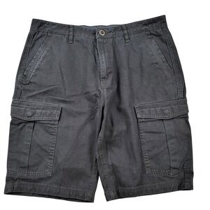 Volcom Mens Corpo Class Cargo Shorts Black Size 34 Cotton Relaxed Fit Utility